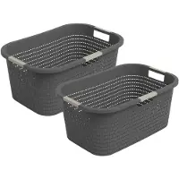 Rotho Country wasmand - set van 2 - 40 ltr - antraciet