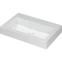 Ink Momento Wastafel Polystone Zonder Kraangat - 700x450x90 mm - Glans Wit