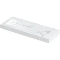 Ink Pitch Wastafel Keramische Slab Links met Drain en Front en Side Skirts Zonder Kraangat - 1200x450x90 mm - Statuario Glans