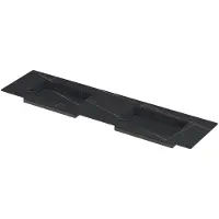 Ink Post Wastafel Keramische Slab Envelop Bak Dubbel Zonder Kraangaten - 1800x450x10 mm - Lauren Black Mat