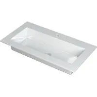 Ink Kraft Wastafel Enkele Bak 1 Kraangat - 900x450x10 mm - Glans Wit