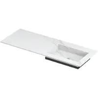 Ink Post Wastafel Keramische Slab Envelop Bak Rechts Zonder Kraangat - 1200x450x10 mm - Calacatta Mat