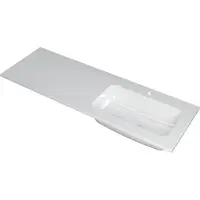 Ink Faktor Wastafel Polystone Rechts met 1 Kraangat - 1400x450x15 mm - Glans Wit