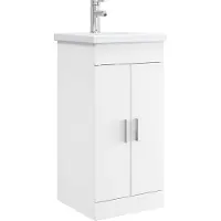 vidaXL Badkamer Vanity met Wastafel Wit 42 x 40 x 84,5 cm Bewerkt hout