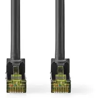 Nedis CAT7 Netwerkkabel - S/FTP - RJ45 Male - RJ45 Male - 0.50 m - Snagless - Rond - LSZH - Zwart - Label