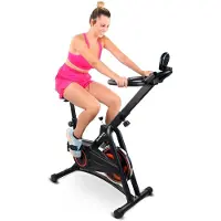 Mobiclinic Makalu - Hometrainer - Vliegwiel 10 kg - Verstelbaar - Cyclo Indoor - Met wielen - LCD-display - Max. 120kg