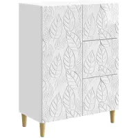 vidaXL Dressoir Hoogglans Wit 66 x 34,5 x 90 cm Bewerkt hout