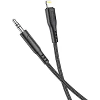 Hoco - Lightning Audio Kabel 3.5mm Aux Audio Jack 1 Meter - Geschikt voor in de Auto - Zwart