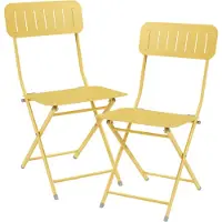 En.casa Klapstoel Sande set van 2 tuinstoelen 84,5x42x50 cm geel []