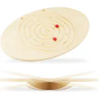 Mamabrum Houten Wipwap - Houten evenwichtsbord met doolhof en ballen - Montessori wip - Motoriek - Max 80 KG