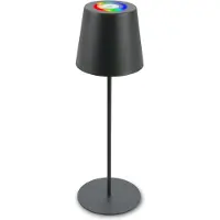 Briloner - Oplaadbare RGB Tafellamp - snoerloze lamp - met touch dimbaar - voor binne en buiten - in hoogte verstelbaar - 36cm x 10,5 cm - antraciet