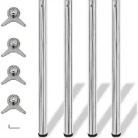 The Living Store Verstelbare tafelpoten chroom 870mm - set van 4 Tafelpoten - Tafelpoten Chroom - Verstelbare Tafelpoten - Metalen Tafelpoten - Salontafels