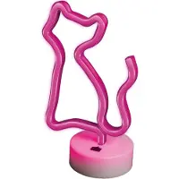 Forever Light Neon Forever na podstawce LED Kot USB FSNE02 - różowy