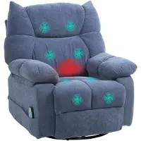 HOMCOM -Massagesessel-Polyester, Schaumstoff-98L x 90B x 98H cm-Blau