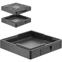 Hendi SALTO thermische cateringcontainer voor het vervoeren van voedsel, binnenmaten 35x35x4,5 cm, inhoud 5 liter