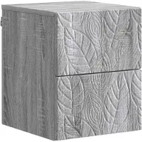 vidaXL Muurbevestigde Nachttafel Grijs Sonoma 34,5 x 33 x 40 cm