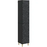 vidaXL Kast Set 2 st Zwart Bewerkt hout