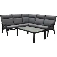 AVH-Collectie Pacific hoek loungeset 4 delig aluminium antraciet