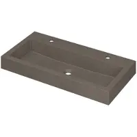Ink Momento Wastafel Quartz met 2 Kraangaten - 900x450x90 mm - Quartz Beton