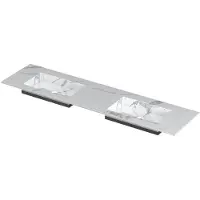 Ink Post Wastafel Keramische Slab Envelop Bak Dubbel Zonder Kraangaten - 1800x450x10 mm - Statuario Glans
