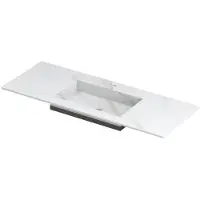 Ink Post Wastafel Keramische Slab Envelop Bak Midden met 1 Kraangat - 1200x450x10 mm - Calacatta Mat