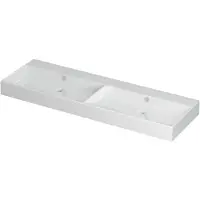 Ink Unlimited Wastafel Porselein Dubbel Zonder Kraangat - 1400x450x110 mm - Glans Wit