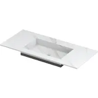 Ink Post Wastafel Keramische Slab Envelop Bak Midden Zonder Kraangat - 1000x450x10 mm - Calacatta Mat