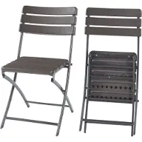 En.casa Klapstoel Lillestrøm set van 2 tuinstoelen 81x46x58 cm houtlook donkerbruin []