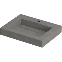 Ink Pitch Wastafel Keramische Slab Bak met Drain en Front en Side Skirts 1 Kraangat - 600x450x90 mm - Armani Grey Mat