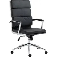 CLP Cleveland Bureaustoel - Ergonomisch - Voor volwassenen - Met schommelfunctie - Met verchroomd frame - zwart Kunstleer