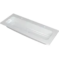 Ink Faktor Wastafel Polystone Centraal met 2 Kraangaten - 1200x450x15 mm - Glans Wit