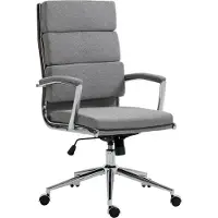 CLP Cleveland Bureaustoel - Ergonomisch - Voor volwassenen - Met schommelfunctie - Met verchroomd frame - grijs Stof