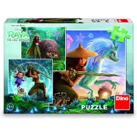 Dino Bikes Dino puzzel - disney raya en vrienden - 3 x 55 stukjes
