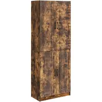 vidaXL Kast Set 2 st Gerookt eiken Bewerkt hout
