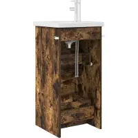 vidaXL Badkamer Vanity met Wastafel Gerookt eiken 42 x 40 x 84,5 cm
