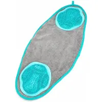Nobleza Hondenhanddoek met Borstels - Microvezel - Voor Hond en Kat - Absorberend en Sneldrogend - 64 x 28,5 cm - Blauw