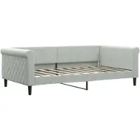 vidaXL Slaapbank 100x190 cm fluweel lichtgrijs