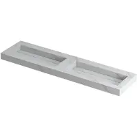 Ink Pitch Wastafel Keramische Slab Bak Dubbel met Drain en Front en Side Skirts Zonder Kraangaten - 1800x450x90 mm - Calacatta Mat