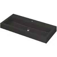 Ink Momento Wastafel Quartz met 1 Kraangat - 1000x450x90 mm - Quartz Zwart