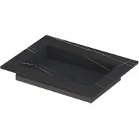 Ink Post Wastafel Keramische Slab Envelop Bak Zonder Kraangat - 600x450x10 mm - Lauren Black Mat