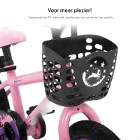 Happiq Kinderfiets – Voor meisjes van 3–10 jaar – Met zijwieltjes, kettingbeschermer en mandje – 36 cm / 41 cm / 51 cm wielen, blauw