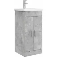 vidaXL Badkamer Vanity met Wastafel Betongrijs 42 x 40 x 84,5 cm