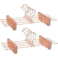 Songmics - Kledinghangers - Metalen Broekhangers - 10 Stuks - Met 2 Antislip Clips - 360° Draaibaar en Roestvrij