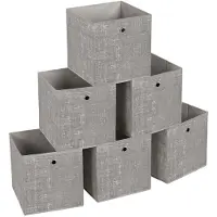 Songmics - Opbergbox - Opbergdoos - Set van 6 - Vliesstof met Handgreep - Kleding en Kastorganisatie