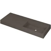 Ink Momento Wastafel Quartz Wasbak Rechts Zonder Kraangat - 1200x450x90 mm - Quartz Beton