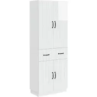 vidaXL Kast Set 2 st Hoogglans Wit Bewerkt hout