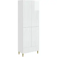 vidaXL Kast Set 2 st Hoogglans Wit Bewerkt hout