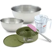 Zenker Bakkersset met springvorm en savarinvorm 26 cm carnaubawascoating, 2 mengkommen, maatbeker en spatel