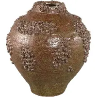 Ptmd Deisy Green Ceramic Jar Shaped Vase Rough Coral L