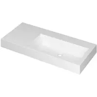 Ink Momento Wastafel Polystone Wasbak Rechts Zonder Kraangat - 1000x450x90 mm - Mat Wit